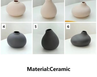 Minimalist Ceramic Bud Vase Set | Japanese Wabi-Sabi Style Tabletop Decor | Matte Finish Flower Vases for Dried or Fresh Blooms