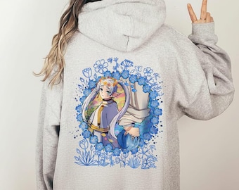 Koszulka Frieren Anime Fantasy Elf, bluza z kapturem w stylu Mage Adventure, minimalistyczna bluza estetyczna, magiczny kij Elf, sweter Cottagecore