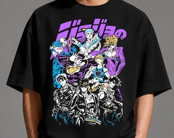 Maglietta anime Bizarre Adventure, felpa con cappuccio in stile manga retrò, felpa alla moda per fan di anime, maglietta grafica giapponese, regalo streetwear per otaku