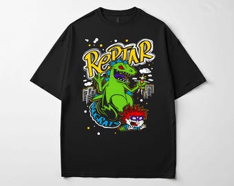 Koszulka unisex z retro kreskówkowym dinozaurem, bluza z nadrukiem Kaiju Monster z lat 90., zielona bluza z kapturem w stylu vintage z dinozaurem