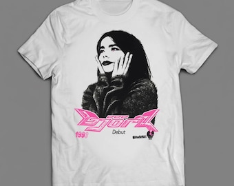 Bjork 1996 Vintage Vibe Japan Tour T-shirt (blue / Black / Red