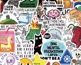 Memestickers Funny Cat, 50 stuks, waterdichte stickers van Snarky