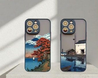 Japan Landscape Aesthetic iPhone Case, Scenic Matte Phone Cover, Shockproof Anti-Slip Case for iPhone 17 16 15 14 13 12 11 Pro Max Plus