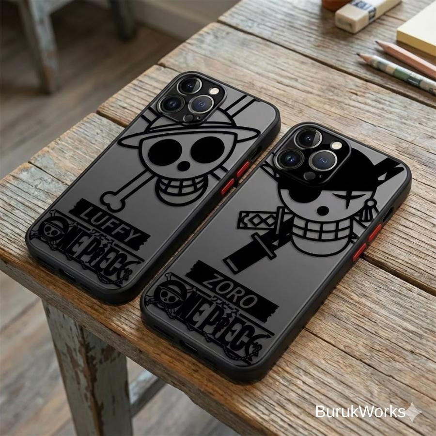 Anime Pirate Duo Style iPhone Case Transparent Back Black Edge