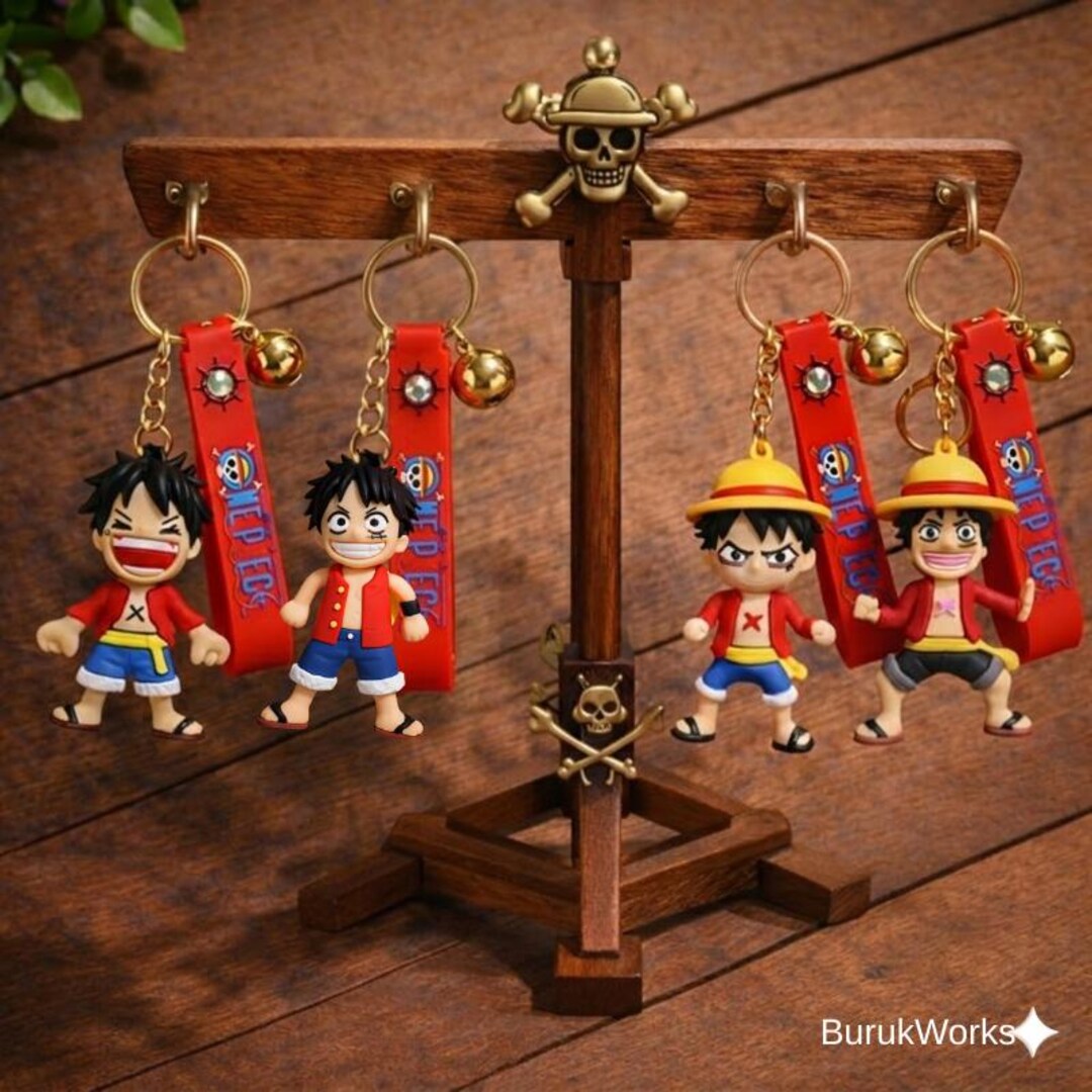 Luffy Expanded Key Chain One Piece Luffy Keychain PVC Action Figure Charm Straw Hat Pirate Cute ...