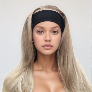 Blonde Sporty Headband Wig Gym Headband Wig Swim Wig Long Wavy Lace-Free Wig for Women Sports wig beginner Wig Glueless Wig Topper Wig Queen