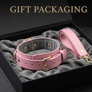 Rosa Lederhalsband mit weichem Futter für Frauen, Luxus verstellbarer Tageshalsband, Personalisierungsgeschenk