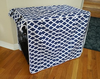 Modern Designer Baja Fret Blue Marine Dog Pet Wire Kennel Crate House Cover ALL SIZES Pet Accessories Bedding Decor Home