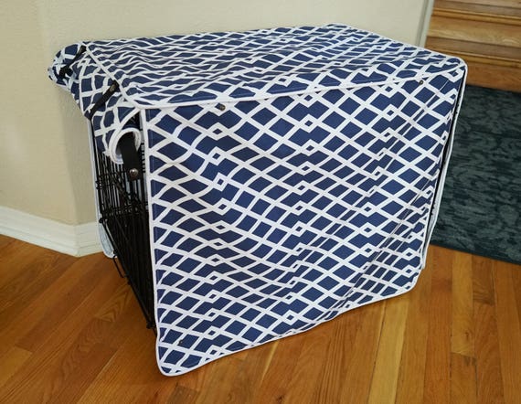 Modern Designer Baja Fret Blue Marine Dog Pet Wire Kennel Crate House Cover ALL SIZES Pet Accessories Bedding Decor Home