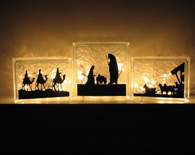 Nativity Vinyl for 3 Set Glass Block Etsy