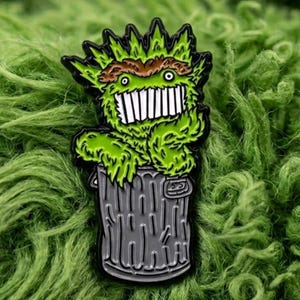 Boognish Grouch Mashup Pin – 1.5" Soft Enamel on Black Metal