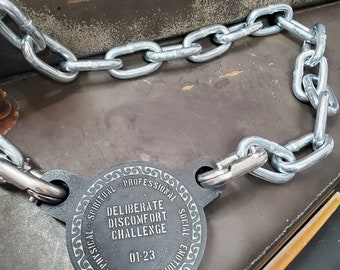 Custom AR500 3/8" steel medals on chain