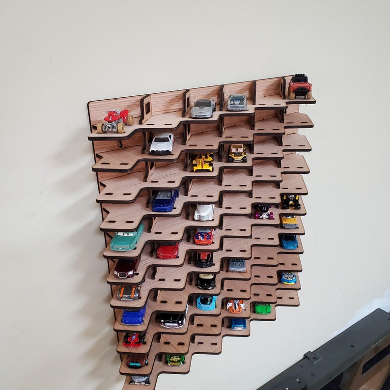 2 Diagonal Die Cast Toy Car Displays for 164 Wheels. Shelves Etsy