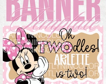 Minnie Mouse, bannermodel Oh Twodles, digitaal downloadmodel
