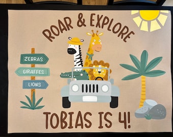 Custom Printed Butcher Paper Banner, Personalized Party Decor