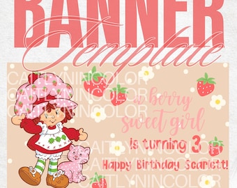 Strawberry Shortcake, Berry Sweet Banner Mockup, Digitale download