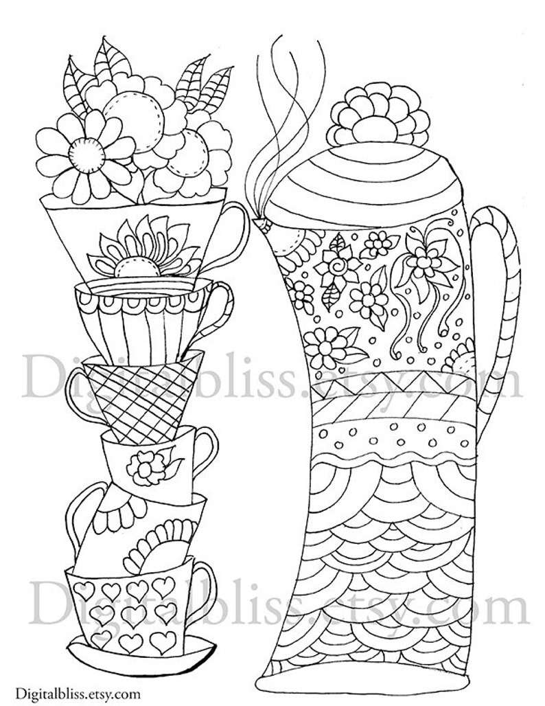 Instant Download Volwassen Kleurplaat Kleurplaat Design Etsy