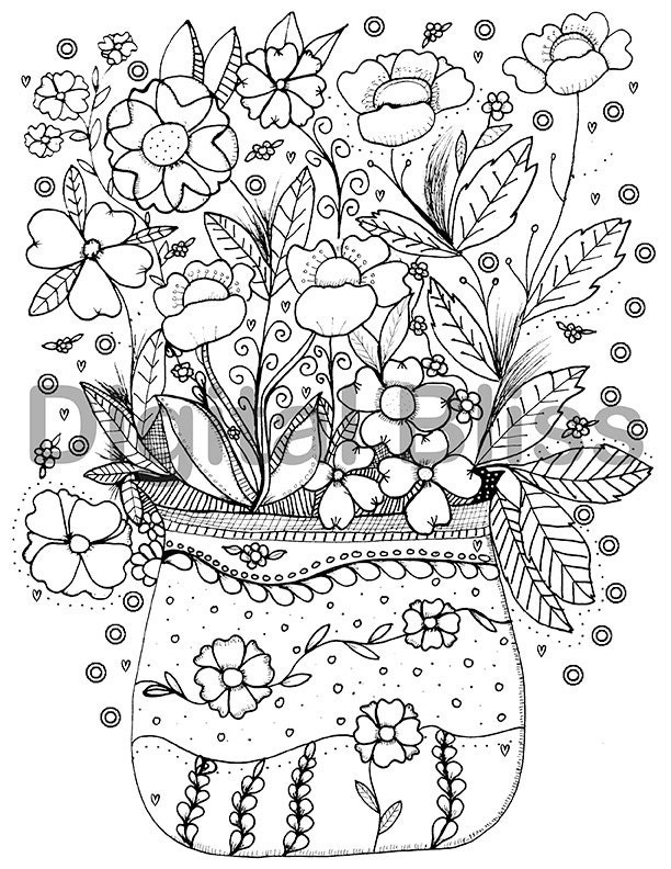 Download Adult Coloring Page Instant Download Design Colouring Page | Etsy