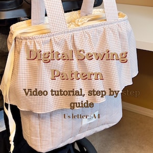 Stroller Bag Sewing Pattern PDF | Diaper Tutorial | Universal Baby Organizer | DIY Hanging Pouch