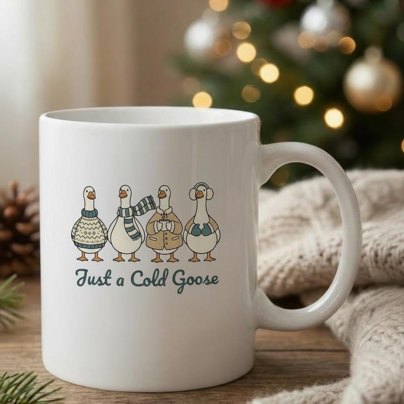 Just a Cold Goose PNG, Funny Cozy Goose Sublimation, Cute Winter ...
