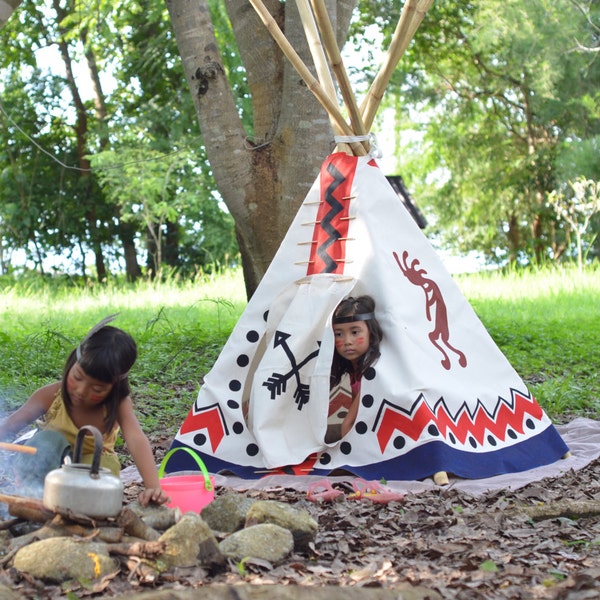 Hand painted Teepee / Wigwam / Tipi / Tent / Indoor Outdoor / kids / FREE personalization / FREE bag