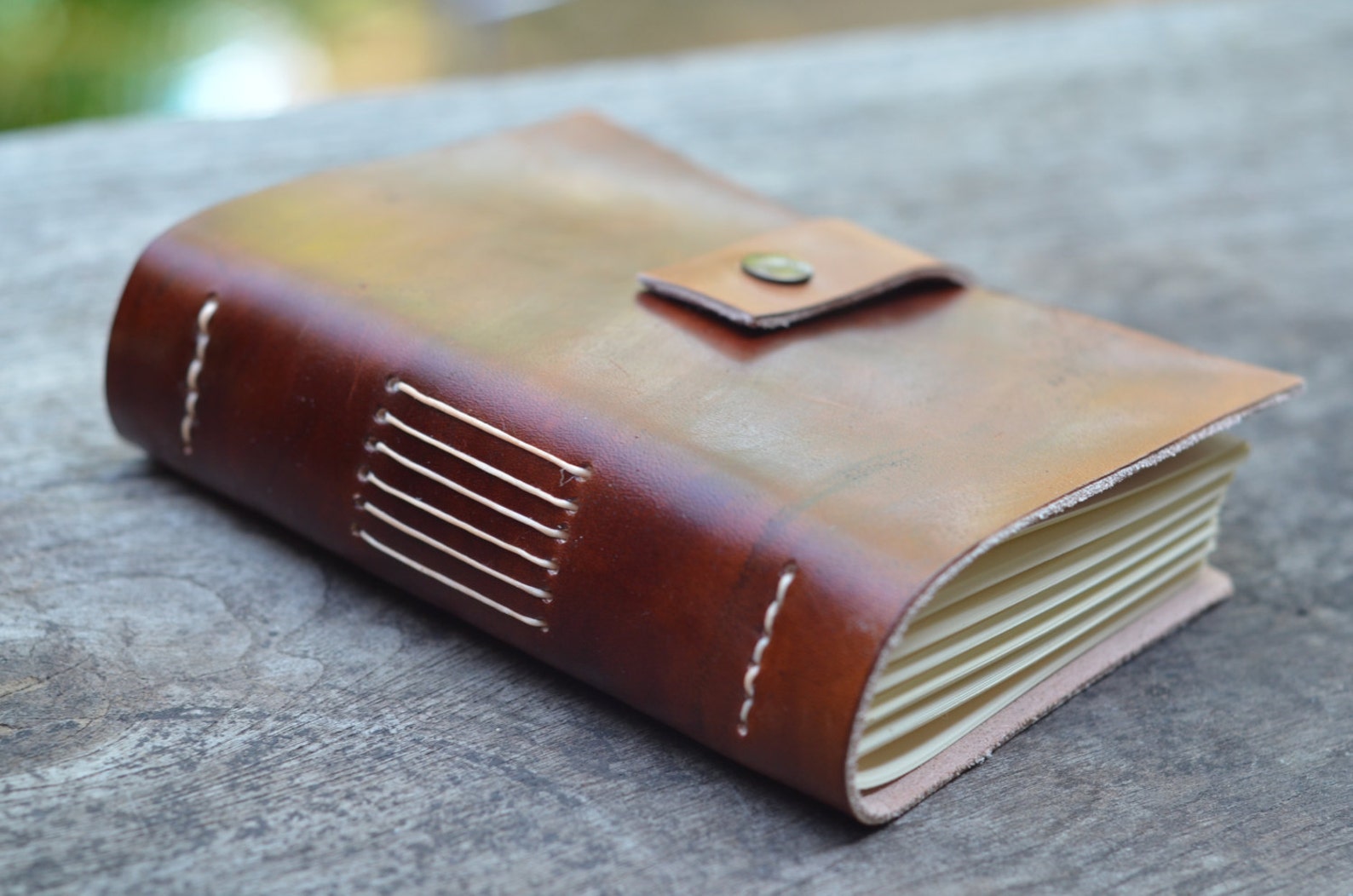 Old Classic Leather Journal / Pocket Book / Free Initials / Etsy