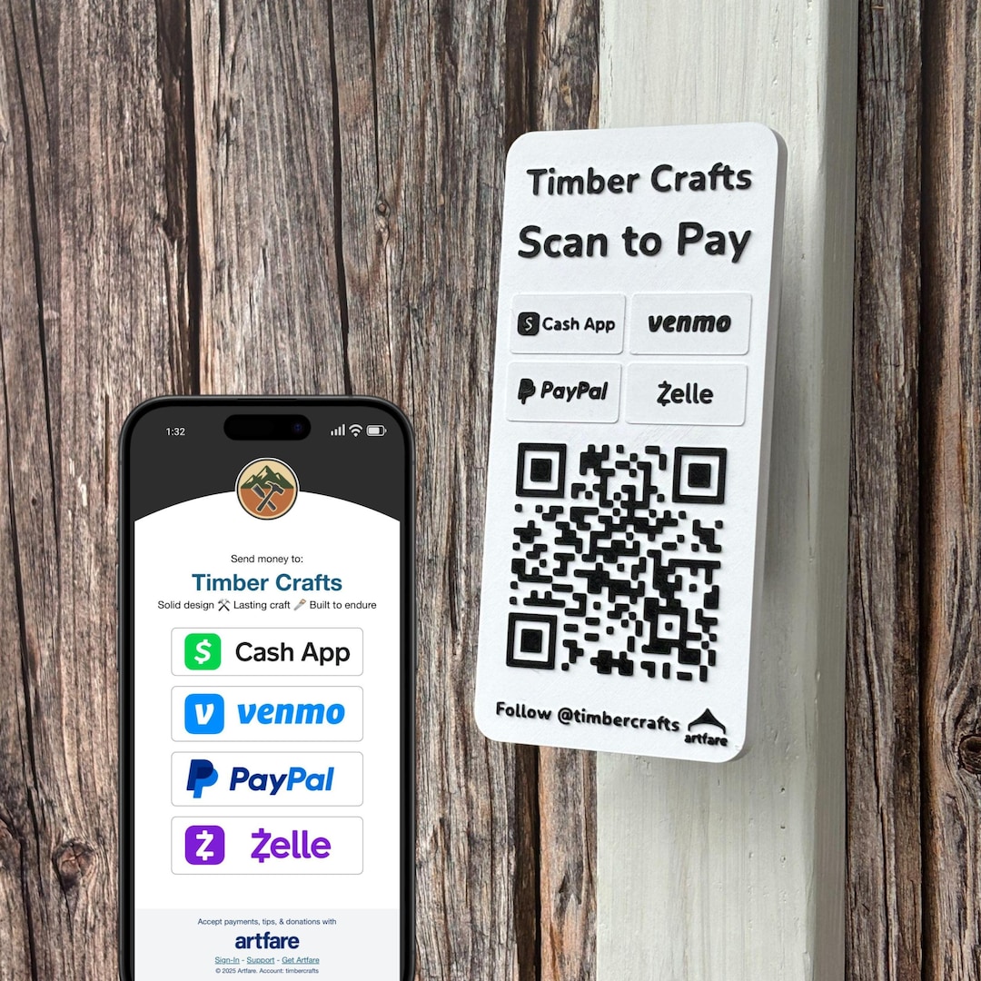 Weatherproof Outdoor QR Code Sign for Venmo, Cashapp, Paypal, Zelle ...