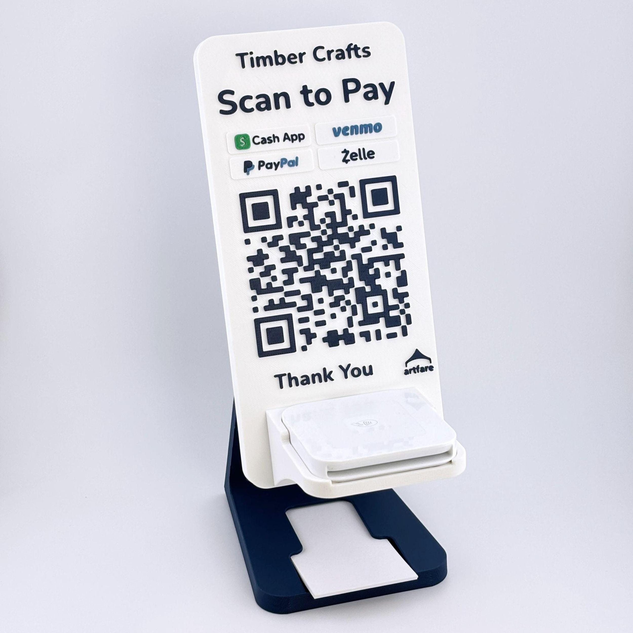 Code Card Holder Square Reader Holder & QR Code Payment Sign With Business Card ...