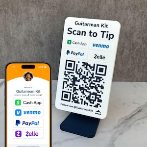 Large QR Code Payment Sign: Venmo, CashApp, PayPal, Zelle in One QR - Artfare Max