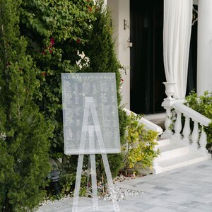 Clear Acrylic Tripod Easel, Modern Display Stand for Party Signs & Art, Lightweight Portable Easel, Wedding Sign Stand, Photo Display Holder