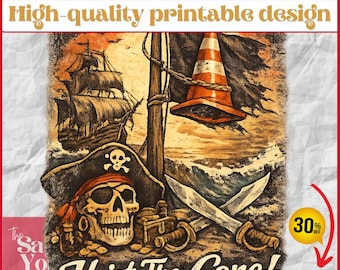 Hoist The Cone PNG, Funny Baseball Character, Steel City Fan , Victory Cone Humor Graphic, Black and Gold Sublimation Design