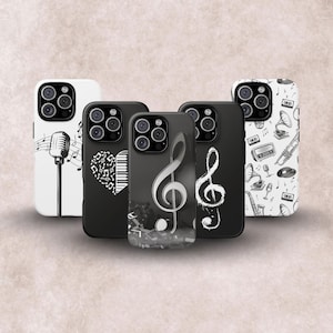 Music Note Phone Case, Tough Cases for Music Lovers, Unique Gift for Musicians, Music Phone Case, Instruments,
