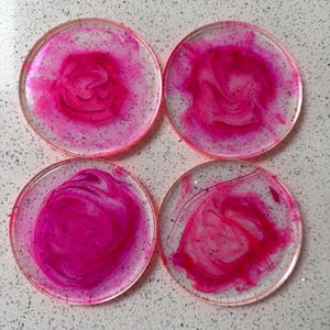 Peach decorative hand made coasters set of 4