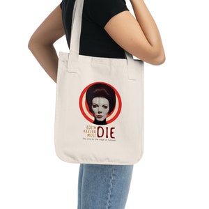 Star Trek Gift, Organic Cotton Tote Bag 16x15 inch, Durable, Edith Keeler Nerd