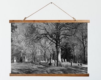 Louisiana Graveyard Tapestry, Spooky Halloween Decor, Gothic Wall Art