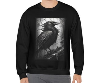 Edgar Allen Poe Raven Unisex Heavy Blend Crewneck Sweatshirt, Plus Size Options