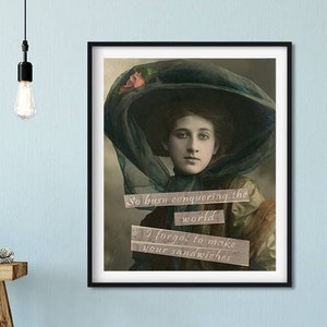 Humorous Feminist Giclée Poster, Feminist Art, Conquer the World, dada art, Kitchen Art Print, Gift for Teen Girl, Make Me A Sandwich