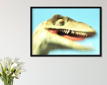 Velociraptor Giclee Print, Colorful Dinosaur Decor, Kid's Dinosaur Decor, Nursery Dinosaur Print, Velociraptor, Jurassic Park, Fun Wall Art