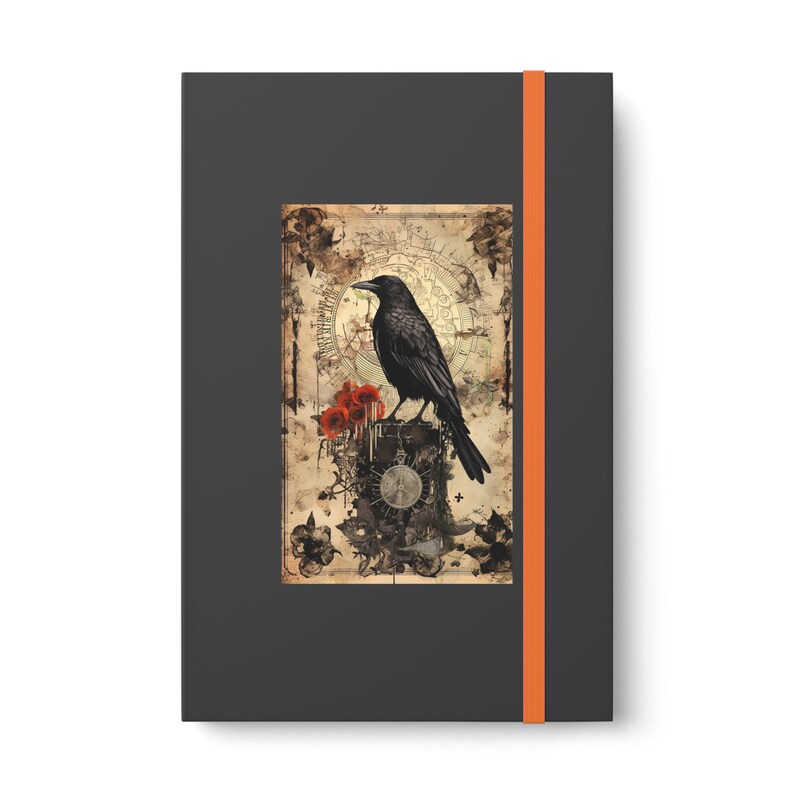 Raven Steampunk Journal Mesmerizing Gothic Notebook for Dark Souls Halloween Gift Idea image 3