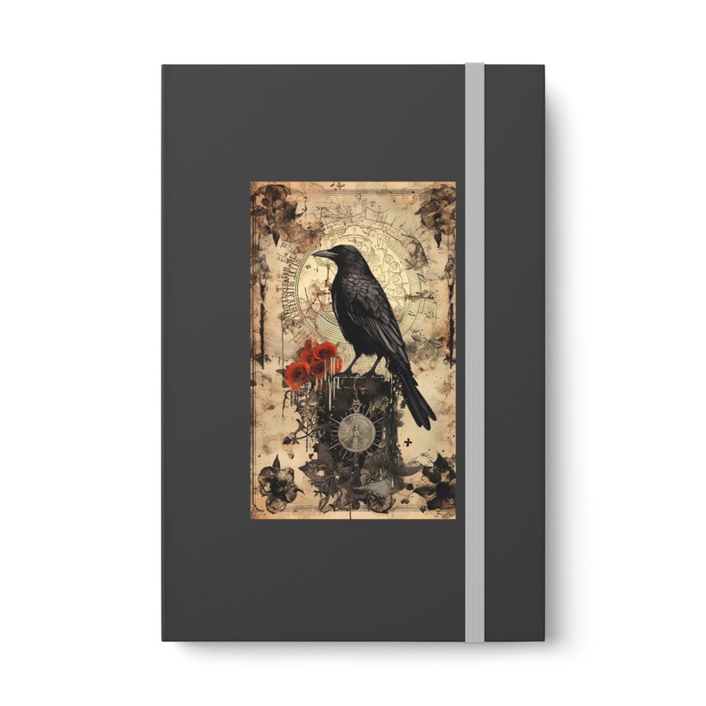 Raven Steampunk Journal Mesmerizing Gothic Notebook for Dark Souls Halloween Gift Idea image 8