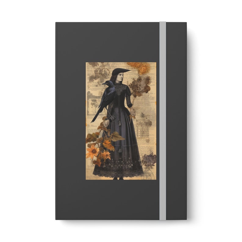 Witchy Gothic Notebook Ruled Line Pages Halloween Gift for Witches Raven Witch Journal image 8