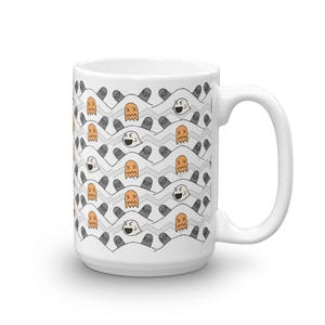 Video Game Ghosts Halloween Coffee Mug, Mario Bros Boo Ghost Halloween Coffee Cup, Gift for Gamer, Pacman Ghost, Halloween Mug image 5