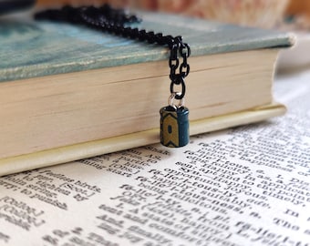 Black Capacitor Necklace, Steampunk Geeky Jewelry, Electrician Gift