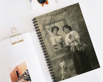 Vintage Sisters Portrait Spiral Notebook, Ruled Line Journal