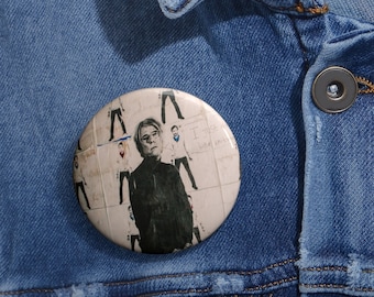 Andy Warhol Pop Art Pin Buttons, Punk Rock Coat Pin, Jacket Button, 3 Sizes, Street Art Graffiti