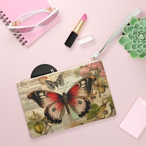 Vintage Butterfly Faux Leather Clutch Bag, Cottagecore Accessories, Wings, Victorian Purse image 5