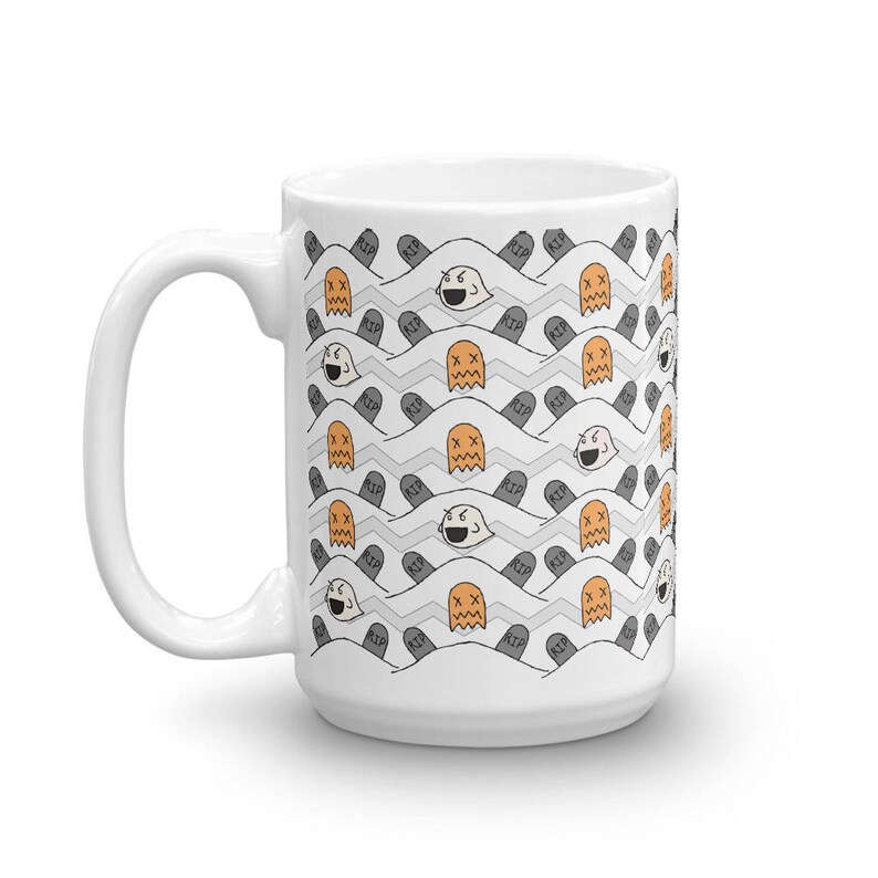 Video Game Ghosts Halloween Coffee Mug, Mario Bros Boo Ghost Halloween Coffee Cup, Gift for Gamer, Pacman Ghost, Halloween Mug image 6