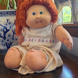 80er Jahre Cabbage Patch Puppe, Rotschopf grüne Augen, Vintage Decor, Retro 1982 Super Zustand