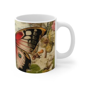 Butterfly Wings Collage Coffee Mug, Victorian Scrapbook Style, Gift for Mom image 4