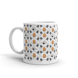 Video Game Ghosts Halloween Coffee Mug, Mario Bros Boo Ghost Halloween Coffee Cup, Gift for Gamer, Pacman Ghost, Halloween Mug image 3